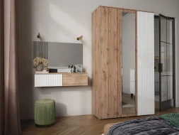 Тумба навесная Ливерпуль, вотан/белый глянец 