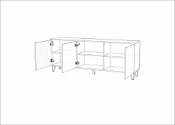 Тумба ТВ Ливерпуль, белый/белый глянец