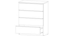 Комод Элегант 4 ящика, Белый