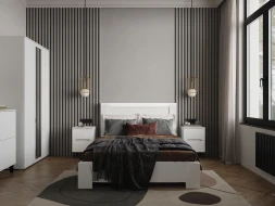 Тумба прикроватная Ливерпуль, белый / белый глянец